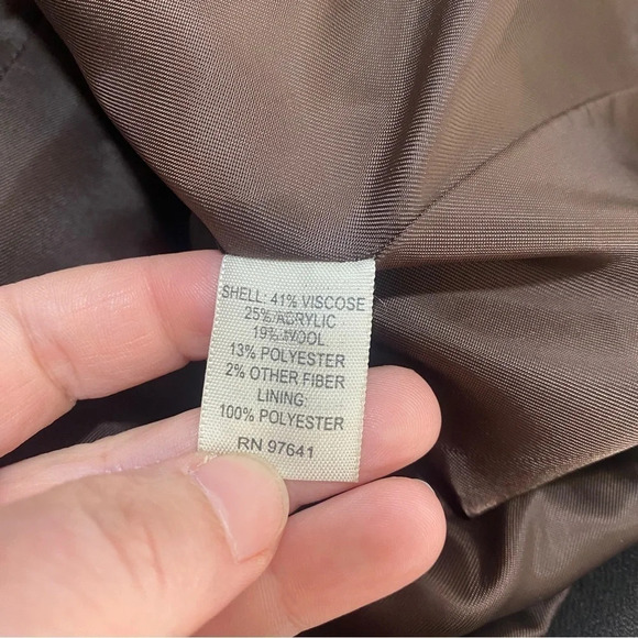 J Jill Brown Jacket Blazer Wool Blend Cuff Sleeve 18 - Picture 7 of 9